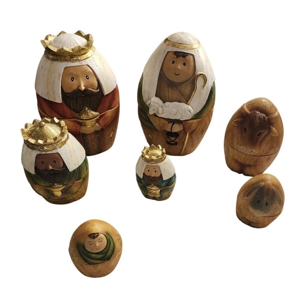 Roman Colorful Nativity Scene Nesting Dolls Set of 7